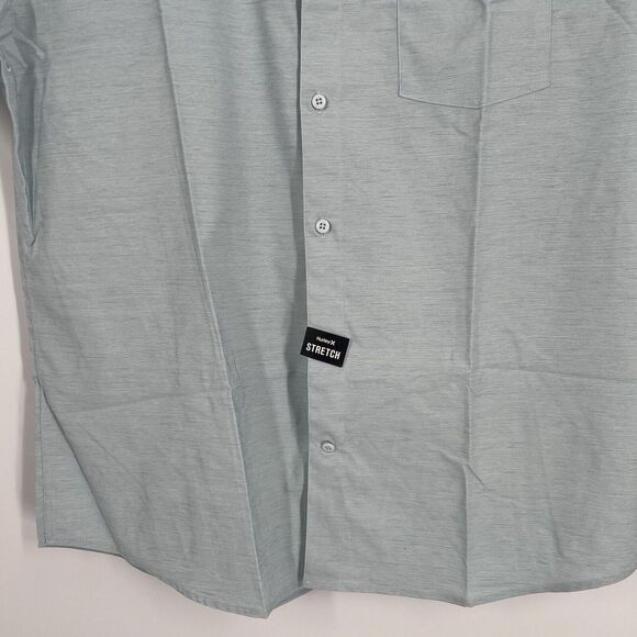 Hurley Mens XXL Short Sleeve Button Up Grey Nike Dri-Fit Classic Fit - Picture 4 of 6
